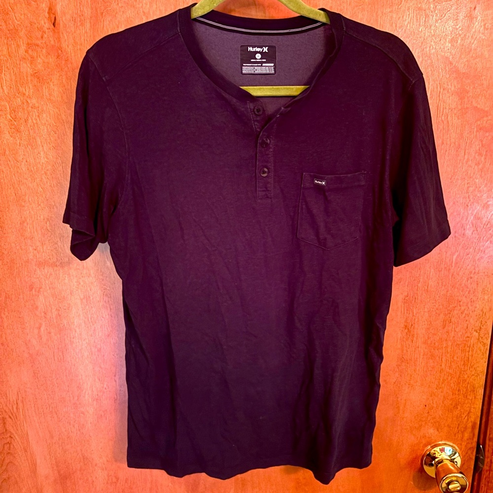 Hurley Men's Black Henley Shirt size M